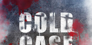 Cold Case text with red splatters and smoke