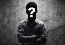 Silhouetted person with a question mark on their face