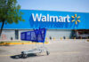 Shopping cart in a Walmart parking lot