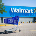 Shopping cart in a Walmart parking lot