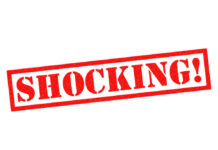 Red text stating the word shocking