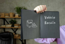 Prius Doors SWING OPEN Mid-Drive — RECALL Book with Vehicle Recalls and law symbol
