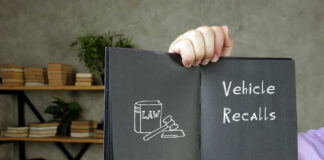 Book with Vehicle Recalls and law symbol