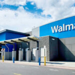 Counterfeits Bombshell Hits Walmart Walmart store entrance with blue skies above