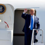 TRUMP AIRPORT: Renaming Angers Critics Donald Trump stepping out of Air Force One