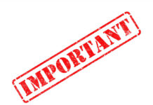 Red stamp with the word 'IMPORTANT' on a white background