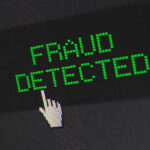 Cash Bounty Plan Targets Massive Fraud Fraud detected text with a pixelated cursor icon.