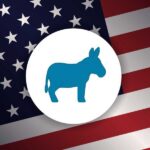 Fourth Congressional Democrat DIES Blue donkey symbol on a background of the American flag