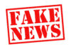 Fake news red stamp with textured appearance