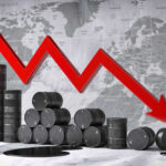 Oil Crashes, Gasoline Stalls — What’s Blocking Cuts? Graph depicting a decline in oil prices with barrels in the foreground