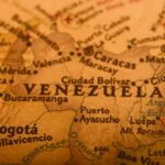 Quake Carnage, Then… Silence From Caracas Close-up of a map highlighting Venezuela and surrounding regions