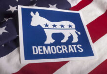 LIBS SHOCKED: Democrats Just Dumped THIS State?! Democrats logo on American flag background.