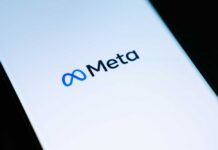 Meta logo on a smartphone screen