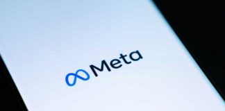 Meta logo on a smartphone screen