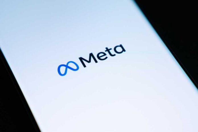 Meta logo on a smartphone screen