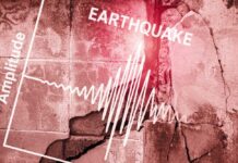 Latin Icons Rally For Disaster Relief Seismograph showing earthquake amplitude on a cracked wall