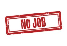 Unexpected Job Loss Jolts Washington Red stamp with the text 'NO JOB'