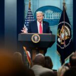 Family Bombshell Hits Trump Podium President Donald Trump