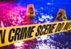 Buried Alive? Influencer Found in Suitcase Crime scene tape with blurred evidence markers.