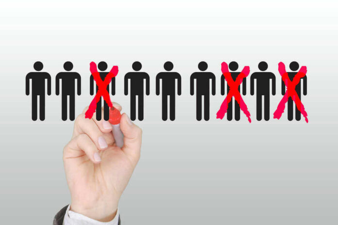 shutterstock_1688476213 Hand crossing out stick figures with a red marker.