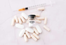 Fentanyl Bombshell: Hollywood Star Overdosed Fentanyl citrate vial surrounded by various pills and syringe.