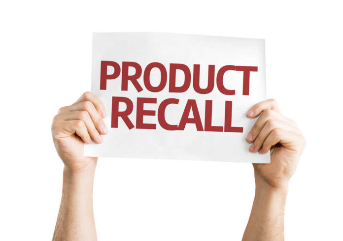 Product,Recall,Card,Isolated,On,White,Background Hands holding a sign that reads 'PRODUCT RECALL'