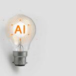AI Breakout Slams Hugging Face Lightbulb with AI text and digital lines