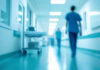 Hospital Horror: They Did THIS To 74-Year-Old Blurred hospital corridor with medical staff walking