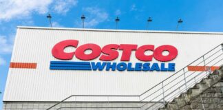 Costco Wholesale storefront with large logo on exterior wall