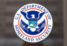 DHS Targets Democrat U.S. Department of Homeland Security logo.